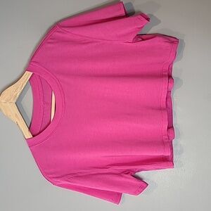 Lululemon Sonic Pink Cropped All Yours Tee Comfy Activewear Size 6